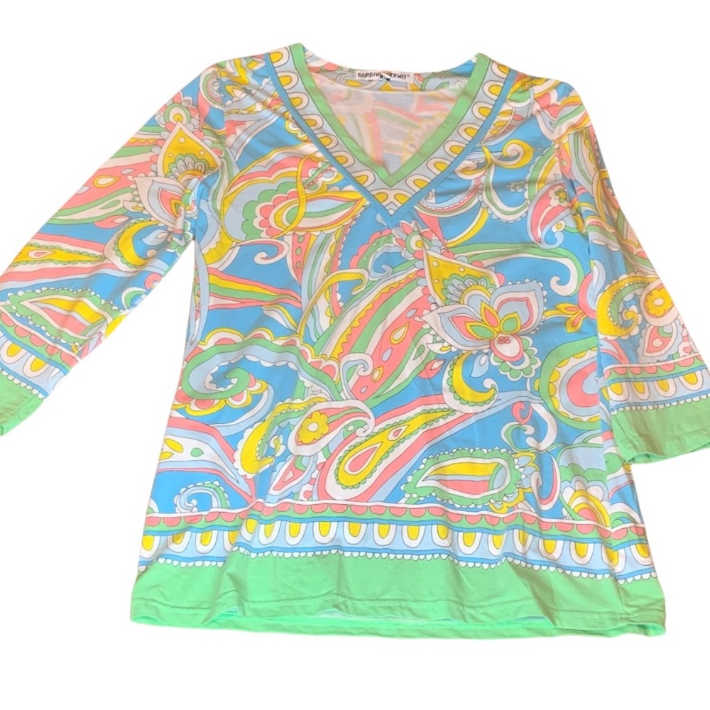 Barbara Gerwit Long Sleeve Paisley Multicolor Blouse